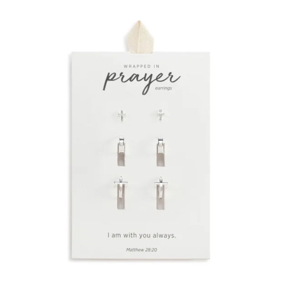 Wrapped In Prayer set of 3 dainty earrings